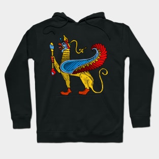 Egyptian Griffin colorful vintage retro design Hoodie